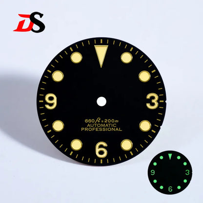 369 Matte Dial Black Tudor-style NH38 Movement Green Lume