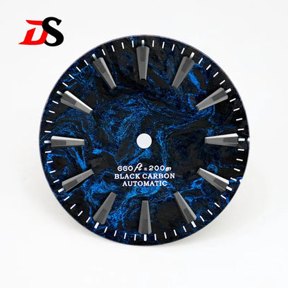 Rich Color Lava Texture Carbon Fiber Dial Black Lume for NH35 Movement 3o'clock/No Date 28.5mm