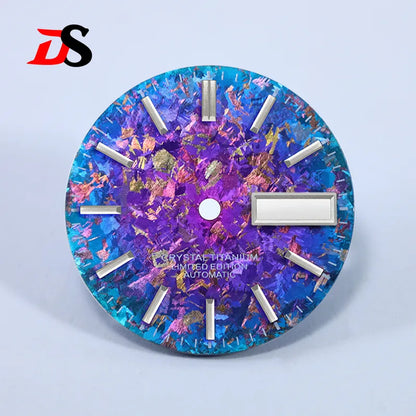 Ice Crystal Titanium Dial 28.5mm DAY DATE No Lume NH35 NH36 Movement