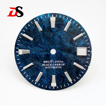 Rich Color Texture Carbon Fiber Dial BGW9 Lume for NH35 Movement 28.5mm Dial No date/3o'clock date