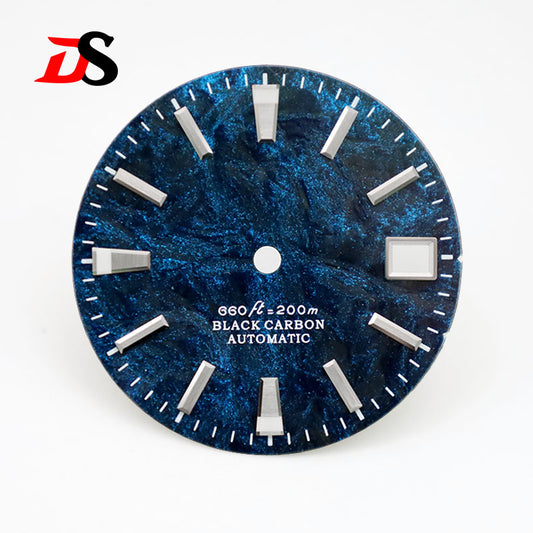 Rich Color Texture Carbon Fiber Dial BGW9 Lume for NH35 Movement 28.5mm Dial No date/3o'clock date