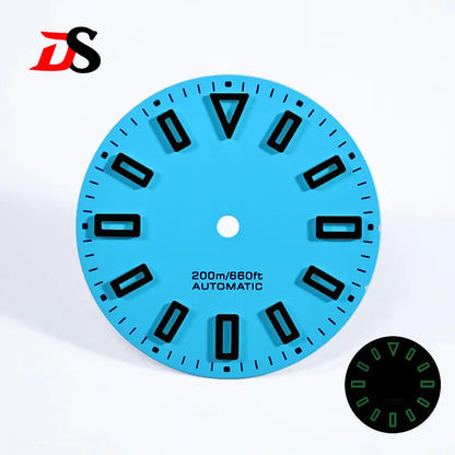 28.5mm Matte Dial Hollow Index Dark Green Lume SKX007 for NH36 Movement 3 O'clock date