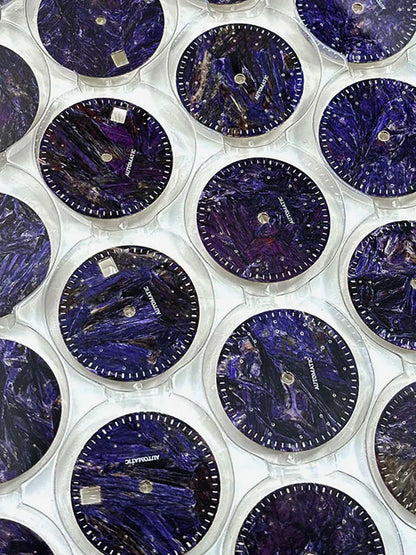 28.5mm Dial Purple Dragon Crystal Natural Purple Stone No Lume NH38 Movement 3 O'clock Date/No Date