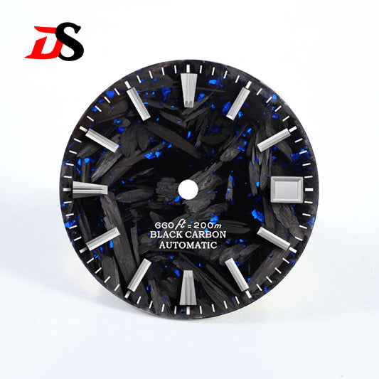 28.5mm Broken Carbon Fiber Dial No Lume Fit NH35 Movement