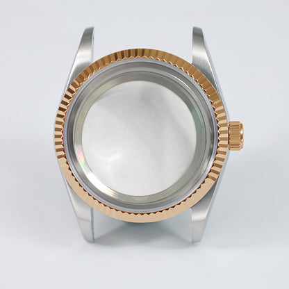 36mm Oyster Case Glass Back Rose Gold Steel Sapphire AR Coating