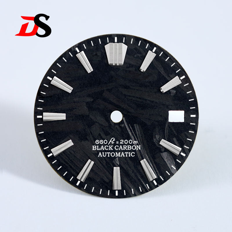 GS Carbon Fiber Dial No Lume High Quality for MIYOTA 9015 /ETA2824 Movement 28.5MM