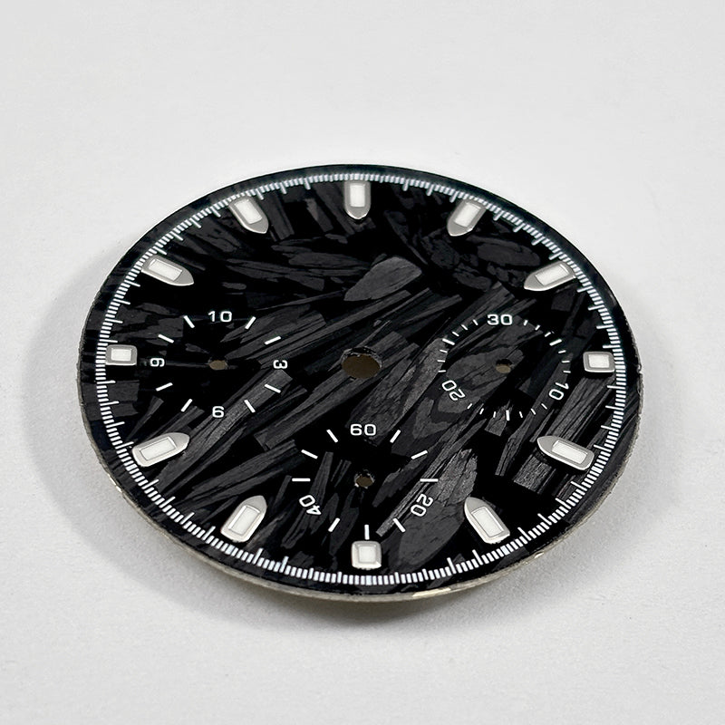 29.5mm Dial Carbon Fiber Blue Lume for VK63 Movement Black Lume