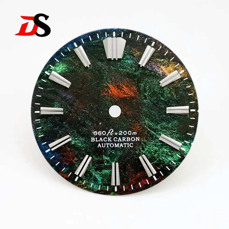 28.5MM Lava Carbon Fiber Dial No Lume Rich Color for NH35NH36 Movement No Date/3o'clock Date