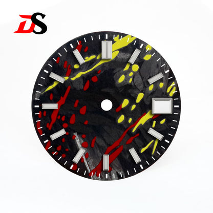 Colorful Graffiti Carbon Fiber Dial Color Ink Date Blue Lume