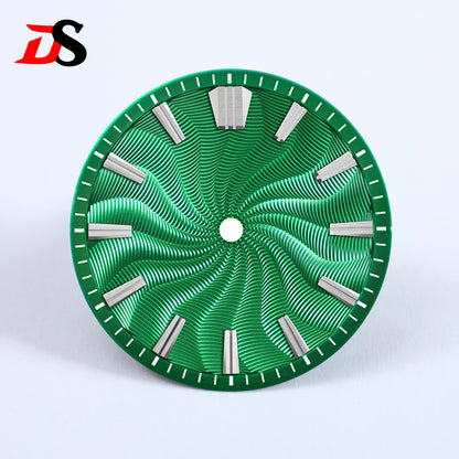 Guilloche 28.5mm  Dial GS MOD Silver Index No Lume Sterile NH35NH34NH38 Movement 3 O'clock /6O'clock /no Date