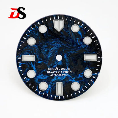 Carbon Fiber Dial Rich Color Lava BWG9 C3 Lume for NH35 Movement 3o'clock Date/No Date 28.5mm