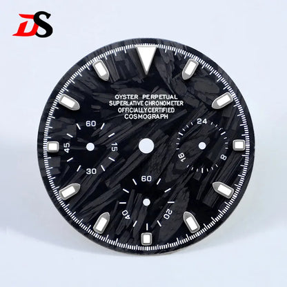 29.5mm Dial Carbon Fiber Blue Lume for VK63 Movement Black Lume