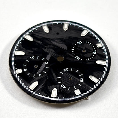 Carbon Fiber Dial Blue Lume for VK63 Movement Black Lume 29.5mm Dial
