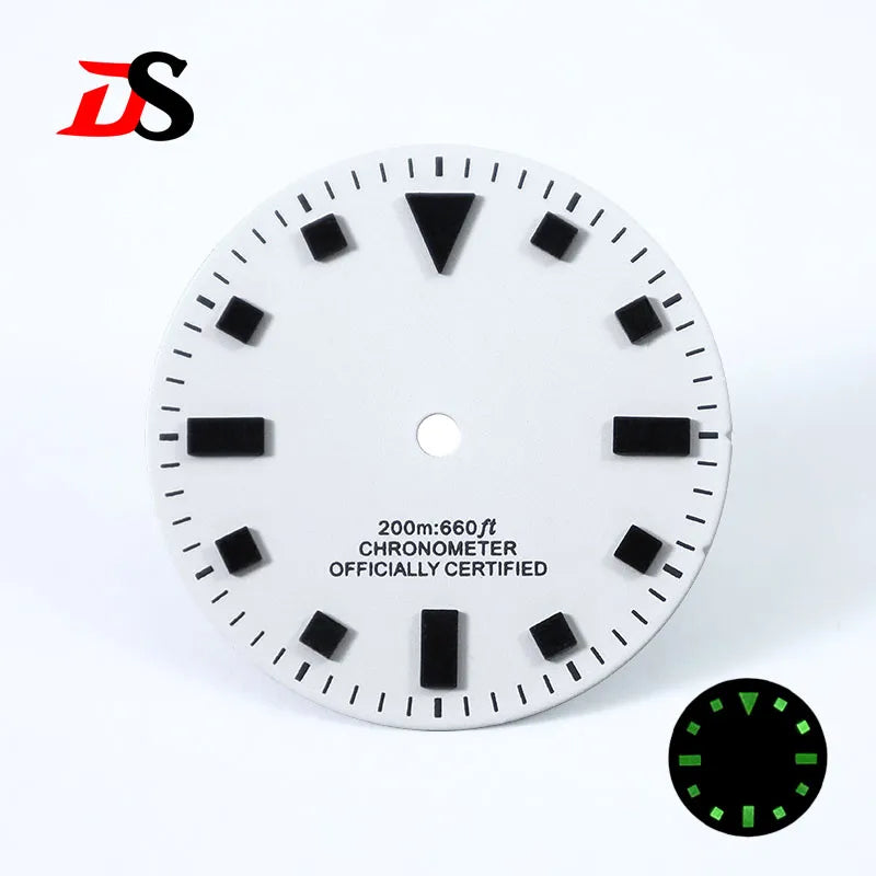 50-layer Retro 28.5mm Dial Matte Black White Dark Green Lume NH35 Movement