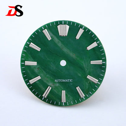 African Jade 28.5mm Dial No Lume NH38 Movement NO Date Blue Lume Stone Dial