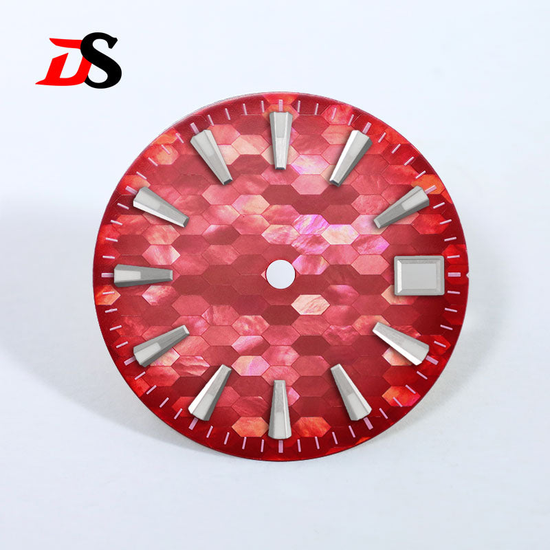 Purple Red Mother-of-pearl Dial BGW9 C3 Lume GS MOD Mosaic NH35 28.5mm