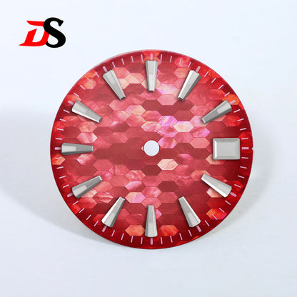 Purple Red Mother-of-pearl Dial BGW9 C3 Lume GS MOD Mosaic NH35 28.5mm