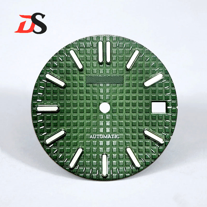 28.5mm Dial Waffle Checkered Dial Blue Lume NH35NH36 Movement