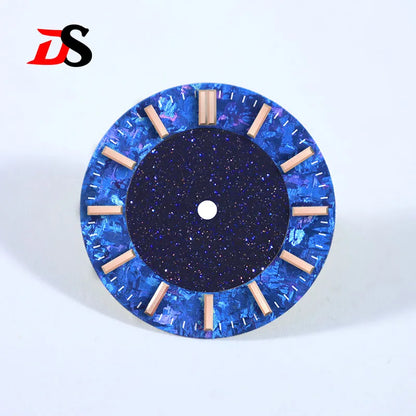 Natural 28.5mm Dial Tiger's Eye Stone Ice Crystal Stone Dial Creative Stitching High-quality NH38 Movement No Date