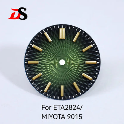 Pineapple Face Dial Gold Index 28.5mm Dial No Lume Suitable for NH35 NH38 ETA2824/MIYOTA 9015 Movement No Date