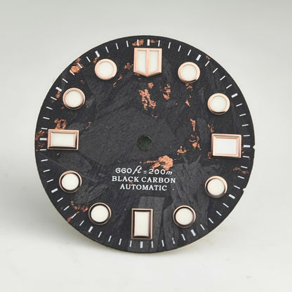 Black Carbon Fiber Dial 28.5mm NH35 Dial Blue Lume MM Index