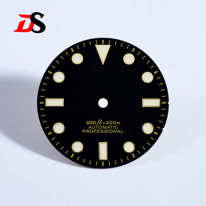 SUB Matte 28.5mm Dial Sunburst YM BGW9 C3 Lume NH35 Movement Gold No Date