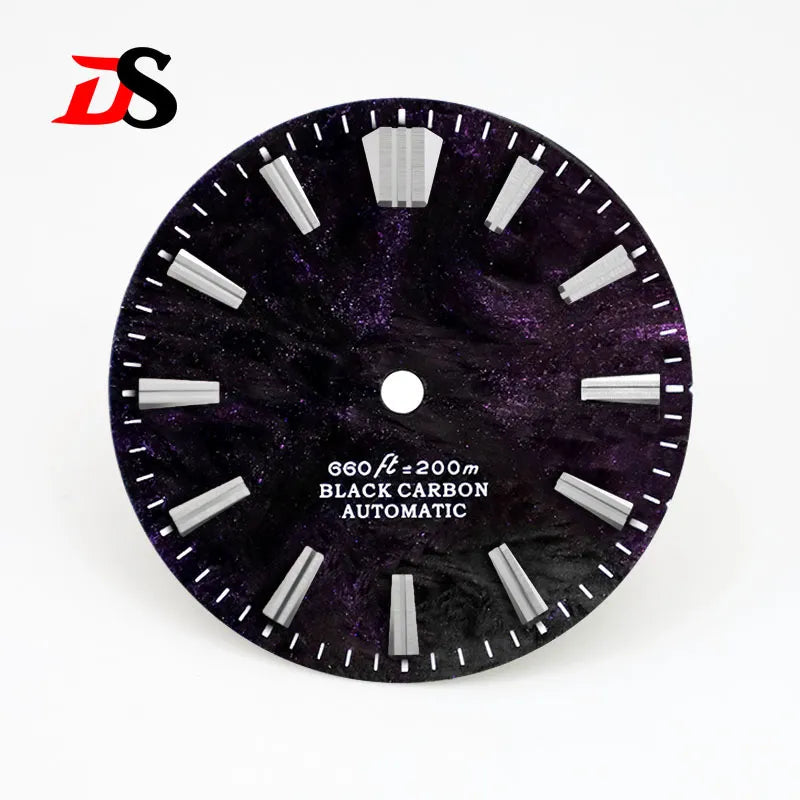 28.5MM Lava Carbon Fiber Dial No Lume Rich Color for NH35NH36 Movement No Date/3o'clock Date