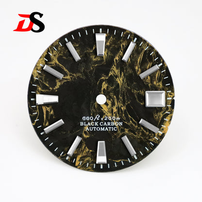 Rich Color Texture Carbon Fiber Dial BGW9 Lume for NH35 Movement 28.5mm Dial No date/3o'clock date