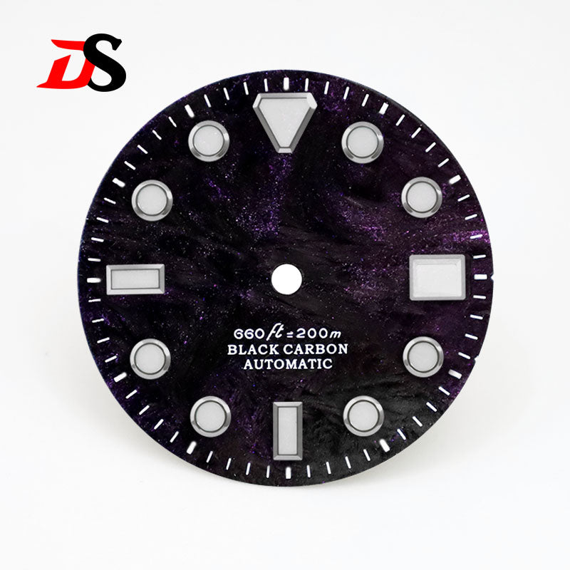 High Quality Rich Color Lava Carbon Fiber Dial Blue Lume 28.5MM Dial for NH35 Movement 3o'clock date