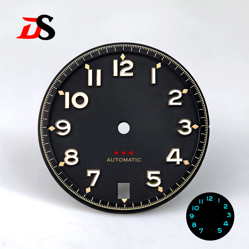 Presell-Foregoer Dial Blue Lume 28.5mm Number NH35 Dial Red Five-pointed Star