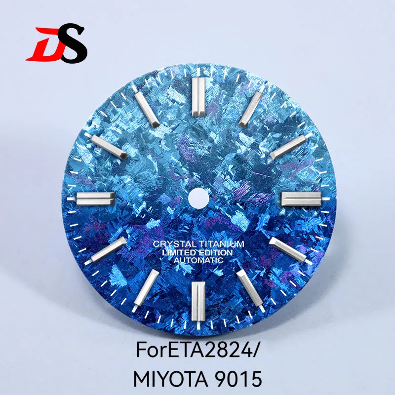 28.5mm Dial Ice Crystal Titanium Dial No Lume NH35 ETA2824/MIYOTA 9015 Movement No Date Dial