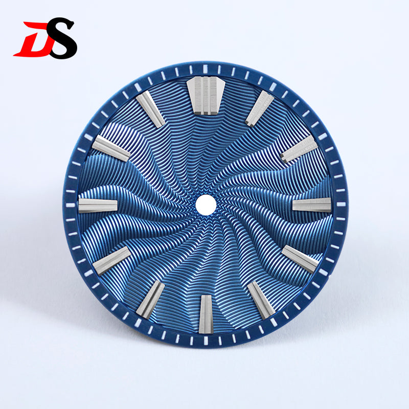 Guilloche 28.5mm  Dial GS MOD Silver Index No Lume Sterile NH35NH34NH38 Movement 3 O'clock /6O'clock /no Date