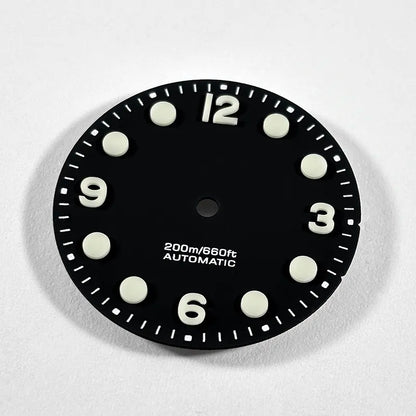 28.5mm Retro 369 Number Dial Gradient Matte Dial Green Lume for NH35NH38 Movement No Date Dial