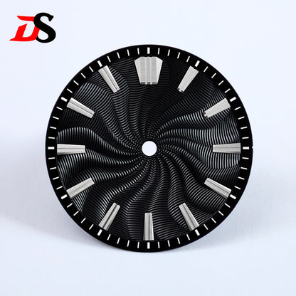 Guilloche 28.5mm  Dial GS MOD Silver Index No Lume Sterile NH35NH34NH38 Movement 3 O'clock /6O'clock /no Date