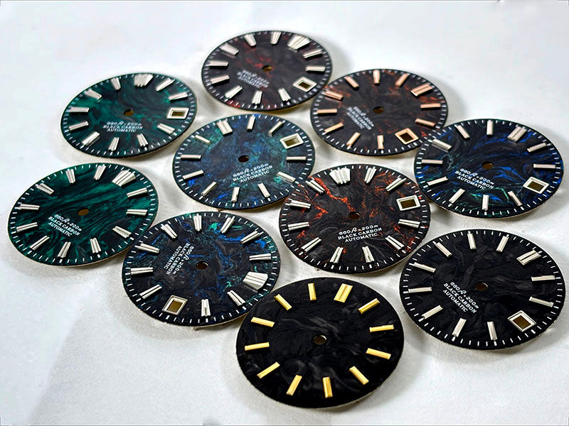 Cyan Lava Carbon Fiber No Lume NH35 NH38 Movement 28.5mm