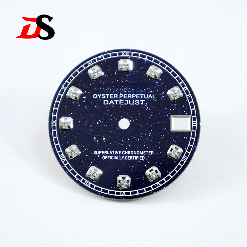 Diamond Blue Starry Dial Stone Zircon NH35 28.5mm