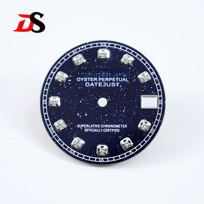 Diamond Blue Starry Dial Stone Zircon NH35 28.5mm