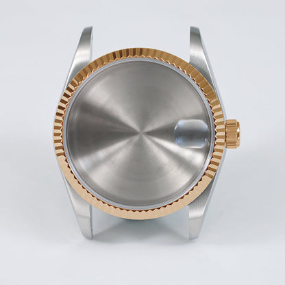 36mm Oyster Case Glass Back Rose Gold Steel Sapphire AR Coating