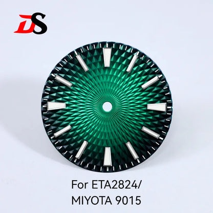 28.5mm Dial Pineapple Face Dial Blue Lume Suitable for NH35 NH38 ETA2824/MIYOTA 9015 Movement No Date