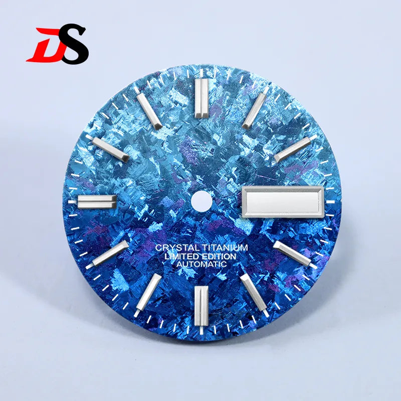 Ice Crystal Titanium Dial 28.5mm DAY DATE No Lume NH35 NH36 Movement