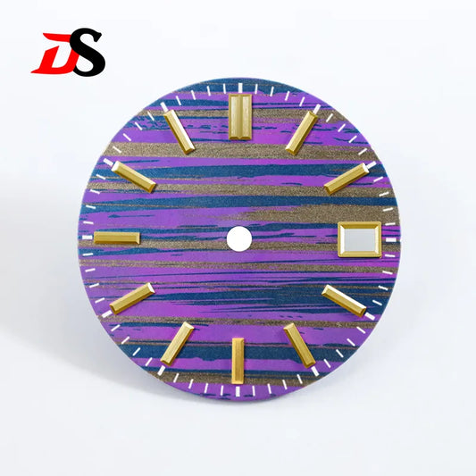 Color Craft Texture Dial No Lume for NH36 NH35 Movement 28.5mm Ice Crystal Titanium