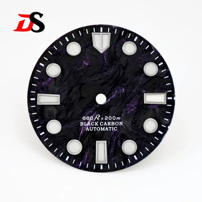Carbon Fiber Dial Rich Color Lava BWG9 C3 Lume for NH35 Movement 3o'clock Date/No Date 28.5mm