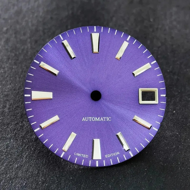 No Lume 28.5mm Dial Sunburst Modified Watch NH35 Movement