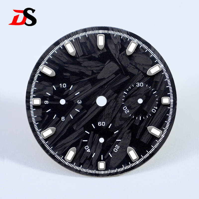 29.5mm Dial Carbon Fiber Dial Blue Lume for VK63 Movement Black Lume