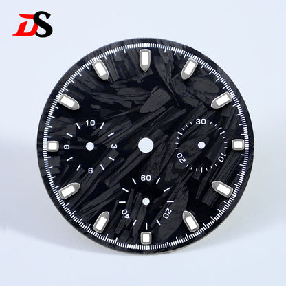 29.5mm Dial Carbon Fiber Dial Blue Lume for VK63 Movement Black Lume
