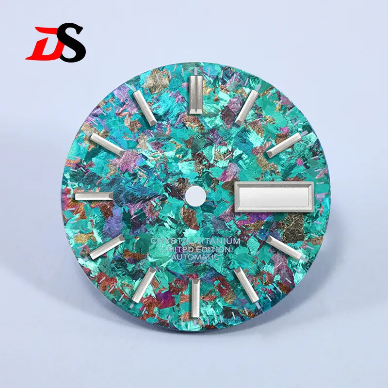 Ice Crystal Titanium Dial 28.5mm DAY DATE No Lume NH35 NH36 Movement