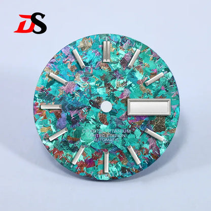 Ice Crystal Titanium Dial 28.5mm DAY DATE No Lume NH35 NH36 Movement
