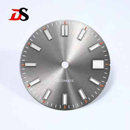 28.5mm Sunburst Dial Blue Lume Orange Date Index NH35 Movement