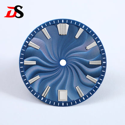 Guilloche 28.5mm  Dial GS MOD Silver Index No Lume Sterile NH35NH34NH38 Movement 3 O'clock /6O'clock /no Date