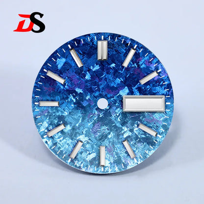 28.5mm Ice Crystal Titanium Dial No Lume for NH35 NH36 Movement Day Date